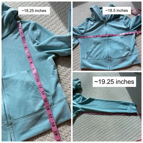 Juicy Couture Pastel Turquoise Velour Track Suit - Picture 7 of 14